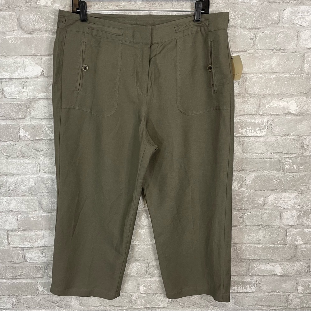 Sandro Linen Blend Cropped Pants